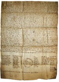 The Constitutional Charter of the Burgo of Castro Caldelas is the first text written in Galician