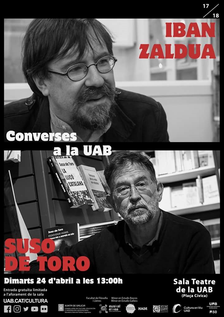 Encontro con autores na UAB: Suso de Toro e Iban Zaldua