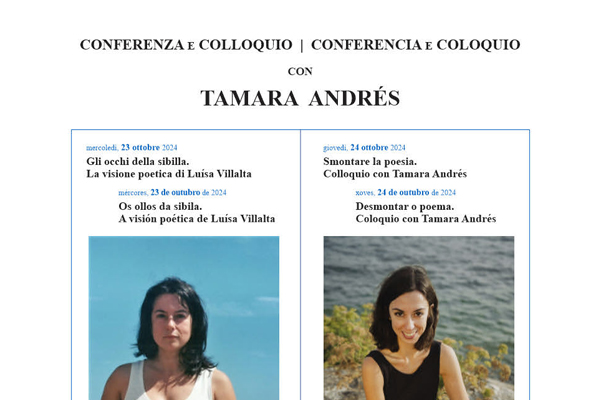 Conferencias en liña con Tamara Andrés