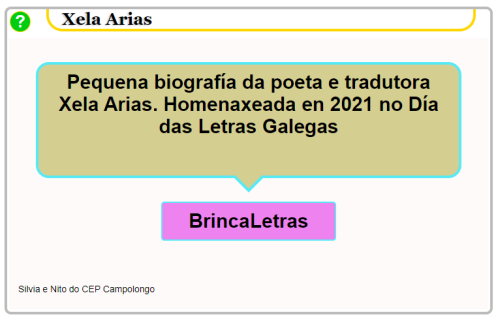 Imaxe Brincaletras sobre Xela Arias