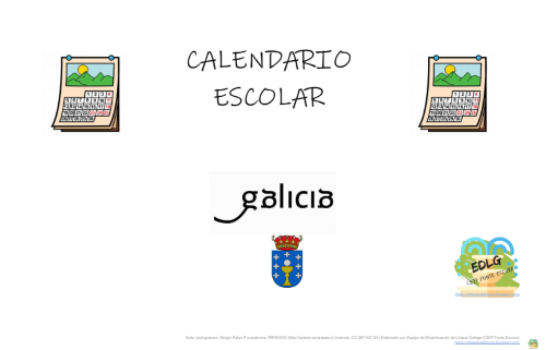 Calendario curso 2020-21 con pictogramas