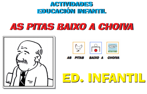 Imaxe Biografía de Carballo Calero en pictogramas e <em>As pitas baixo a choiva</em> en pictogramas