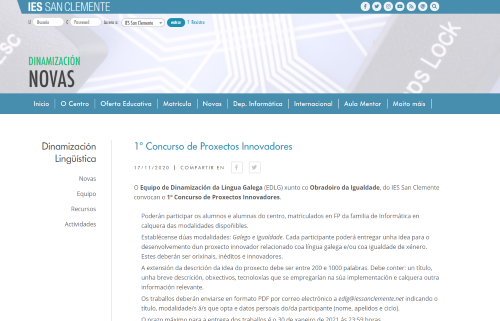 1º Concurso de Proxectos Innovadores