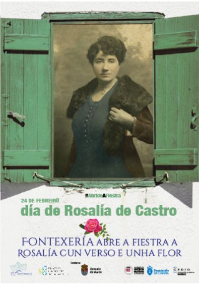 Fontexería abre a fiestra a Rosalía cun verso e unha flor