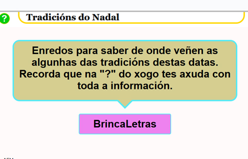 Brincaletras de tradicións do Nadal