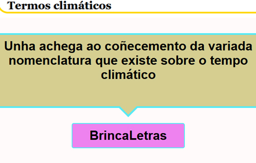 Brincaletras de termos climáticos 