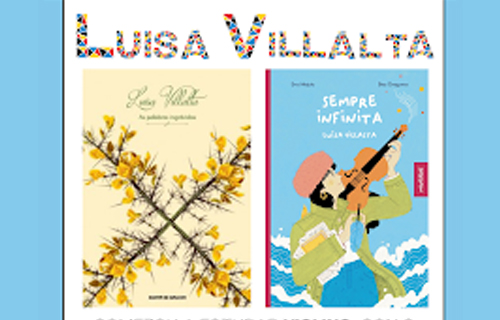 Imaxe Luísa Villalta no CEIP Espiñeira-Aldán