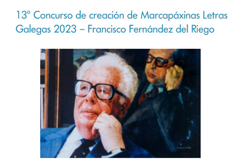 Imaxe 13º Concurso de Marcapáxinas Letras Galegas 2023 (Francisco Fernández de Riego)