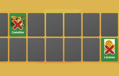 Pasatempos interactivos sobre as árbores e froitos