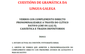 Verbos con complemento directo pronominalizable a través do clítico dativo (che ou lle/s)